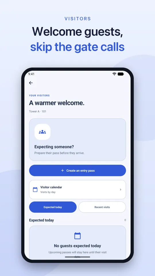 Pronasoft One visitors screen: welcome guests and prepare their pass before they arrive